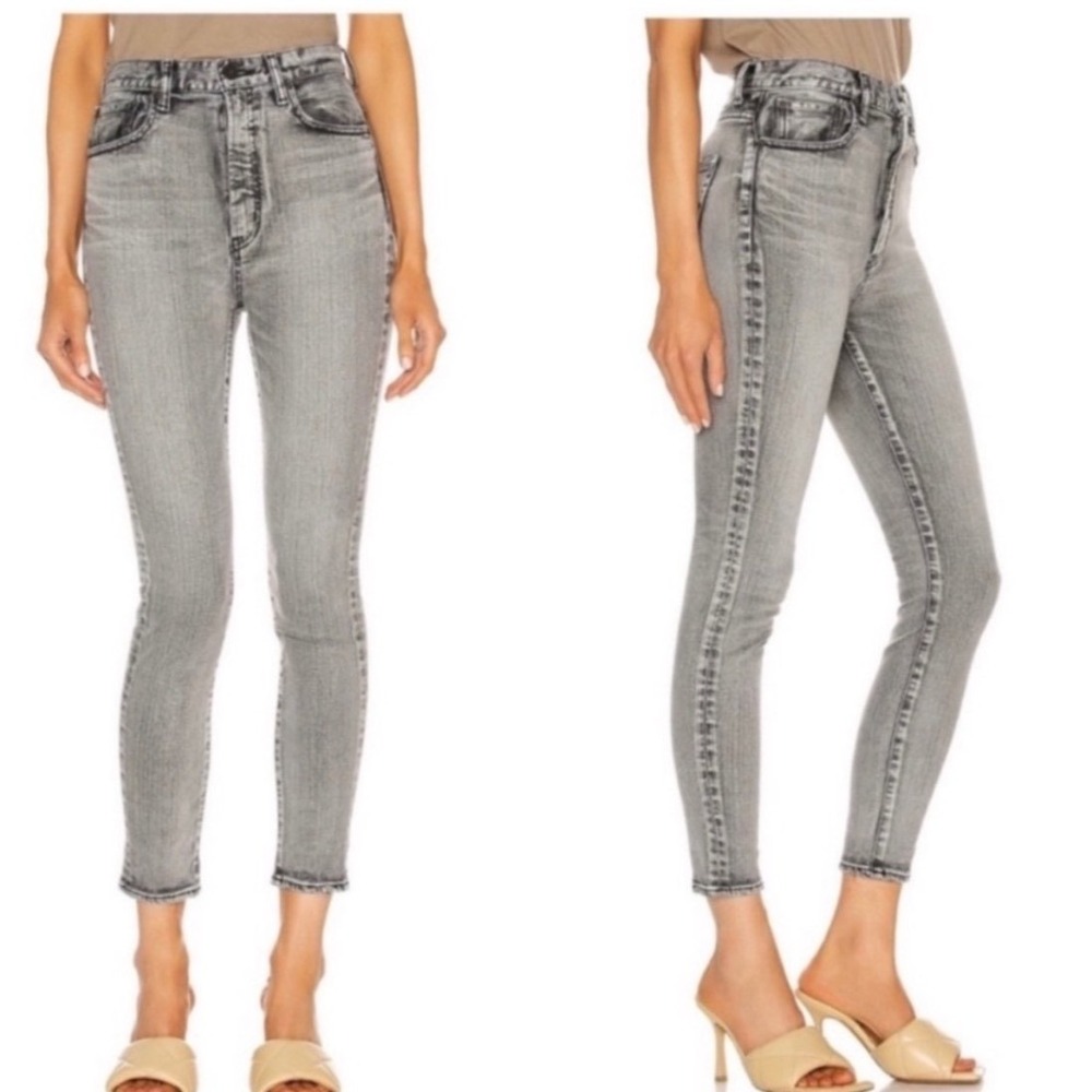 Moussy Vintage Women's Size 25 Jeans High Rise Stretch Gray Wash - Picture 16 of 16